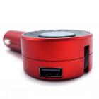 Автомобильный адаптер с двумя USB портами 3 в 1 Lightning + Micro USB + Type-C CC2
