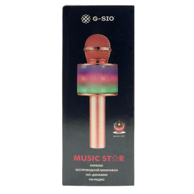 Bluetooth микрофон для караоке с подсветкой MUSIC STAR MK2L Gold
