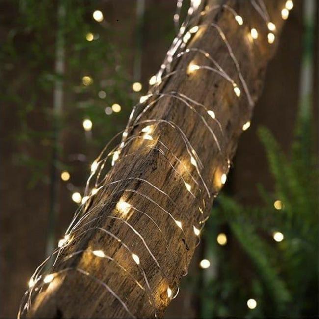 Гирлянда Xmas 200 Led медная проволока (Капля росы) 20M Теплый белый от 220V режимы 7246