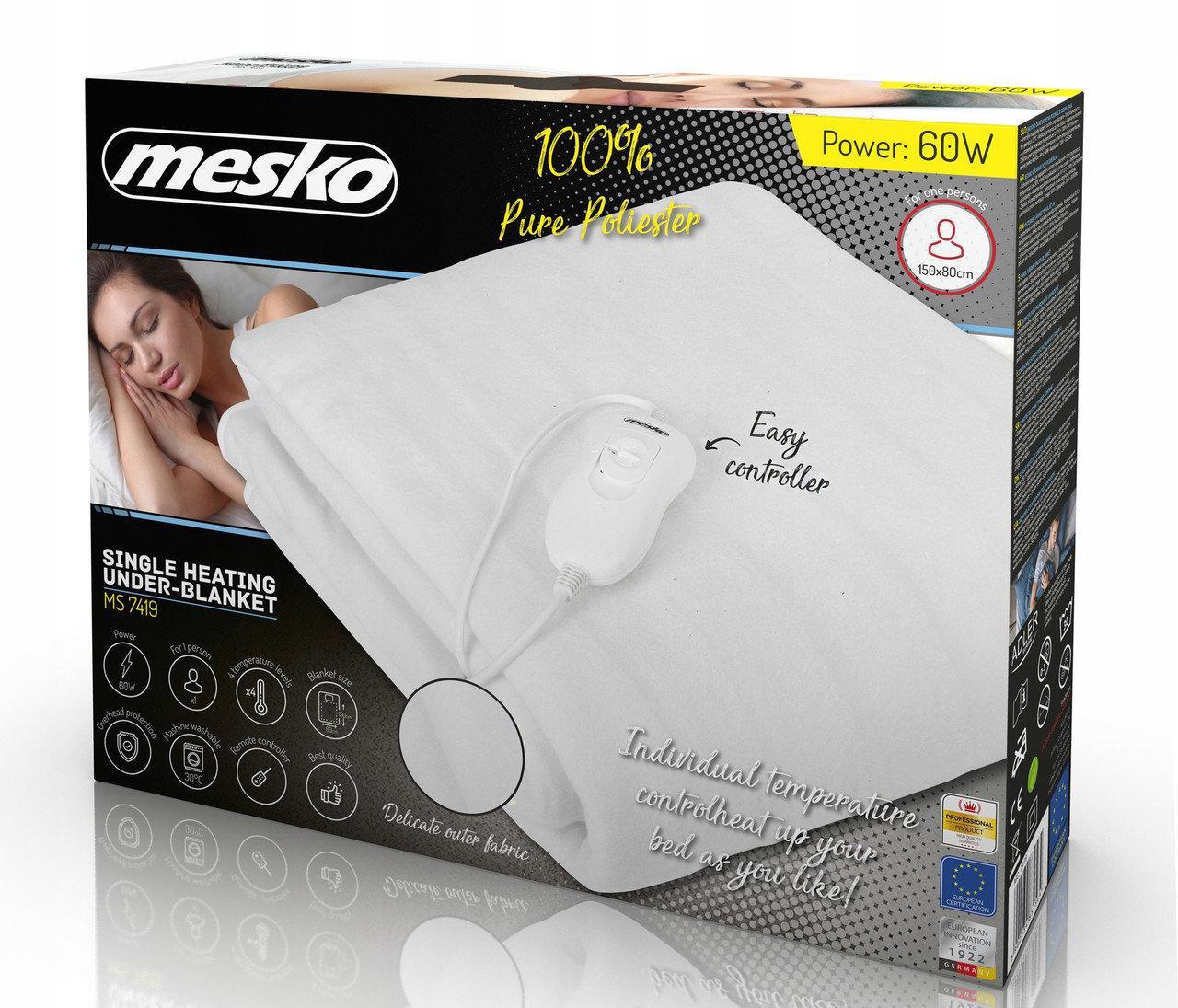 Фото 3 Электроодеяло Mesko MS 7419 150х80 см белое