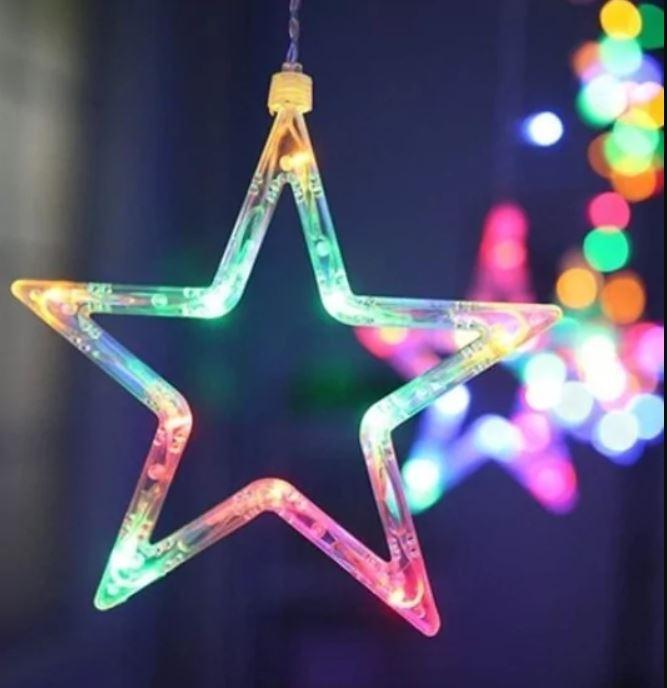 Гирлянда Xmas STAR CURTAIN 12M MULTI Звезды Мультицветные