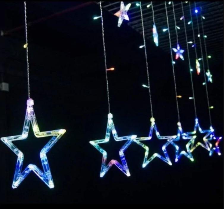 Фото 4 Гирлянда Xmas STAR CURTAIN 12M MULTI Звезды Мультицветные