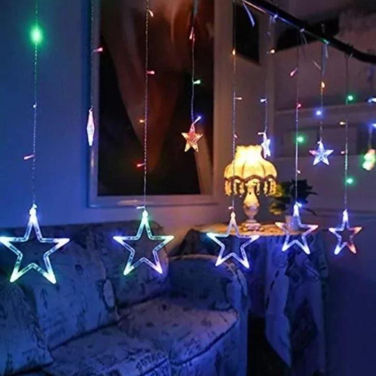 Фото 5 Гирлянда Xmas STAR CURTAIN 12M MULTI Звезды Мультицветные